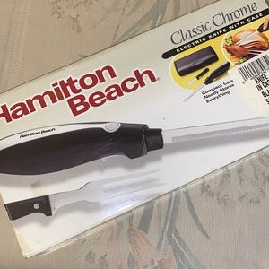 Vintage Electric knife w case & box Hamilton Beach Classic Crome